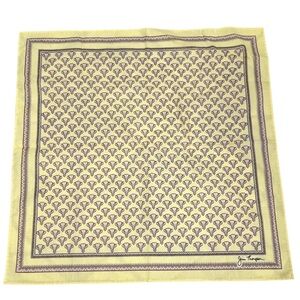 Jim Thompson Cotton Handkerchief Pocket 18” Square Scarf Elephants Yellow